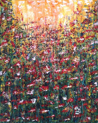 "Blossom #1" - original acrylic painting Malerei mit dem Titel ""Blossom #1" - orig…" von Natalia Toderica, Original-Kunstwerk, Acryl
