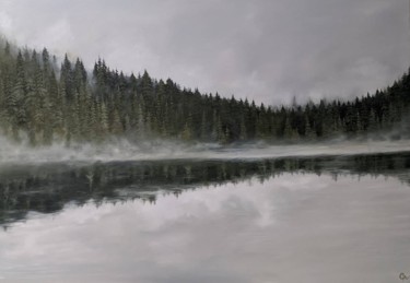 Peinture intitulée "Reflet" par Clemence Pressac, Œuvre d'art originale, Huile Monté sur Châssis en bois
