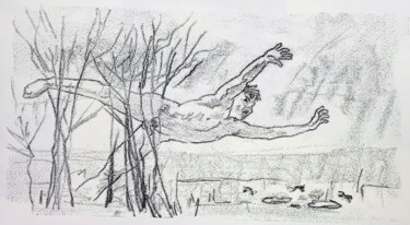 Druckgrafik mit dem Titel "Little frog" von Sergey Sovkov, Original-Kunstwerk, Monotypie