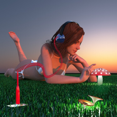 MUSCARIA Arte digital titulada "MUSCARIA" por Juan Aguirre, Obra de arte original, Modelado 3D Montado en Panel de madera