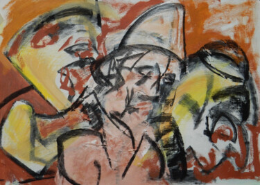 Schilderij getiteld "Threesome" door Filip Callewaert, Origineel Kunstwerk, Acryl