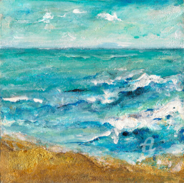 Malerei mit dem Titel "Whale Watching" von Andreja Soleil, Original-Kunstwerk, Acryl