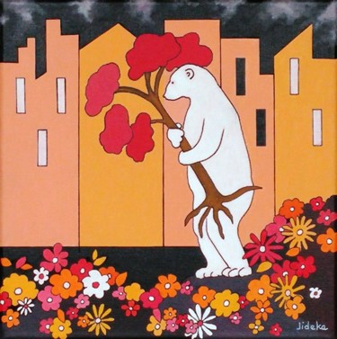 Réchauffement climatique n°1 - Global warming n°1 Peinture intitulée "Réchauffement clima…" par Jocelyne Deschamps-Kus, Œuvre d'art originale, Acrylique