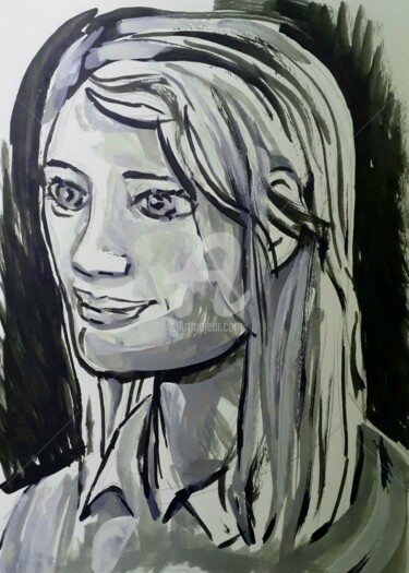 Peinture intitulée "portrait imaginé" par Renaud Klumpp, Œuvre d'art originale, Acrylique