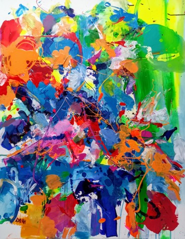 Painting titled "Auprès  de mon arbr…" by Doam, Original Artwork, Acrylic