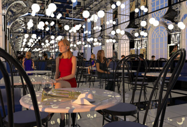 Digital Arts titled "CAFE AL SOL DE MEDI…" by Juan Aguirre, Original Artwork, 3D Modeling