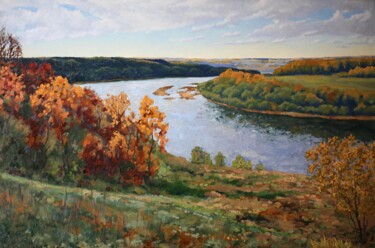 Осень в Поленово. Река Ока Pittura intitolato "Осень в Поленово. Р…" da Sergei Krupkin, Opera d'arte originale, Olio