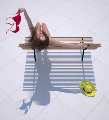 Arte digital titulada "DANZAS SENSUALES" por Juan Aguirre, Obra de arte original, Modelado 3D Montado en Panel de madera
