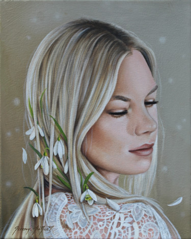 Peinture intitulée "Courtoisie hivernale" par Jérémy Piquet, Œuvre d'art originale, Huile Monté sur Châssis en bois
