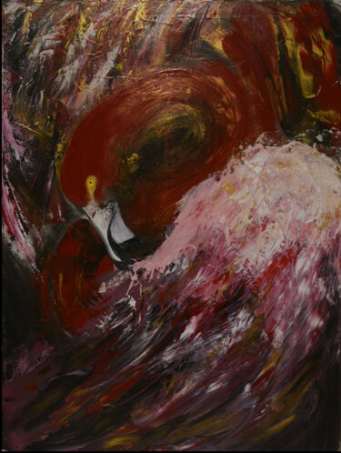 Peinture intitulée "Flaming" par Lu Meng, Œuvre d'art originale, Acrylique Monté sur Châssis en bois