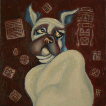 Peinture intitulée "Sudden Good News" par Lu Meng, Œuvre d'art originale, Acrylique Monté sur Châssis en bois