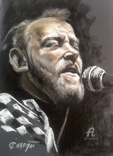 Dessin intitulée "Joe Cocker" par Isabelle Derangere, Œuvre d'art originale, Pastel