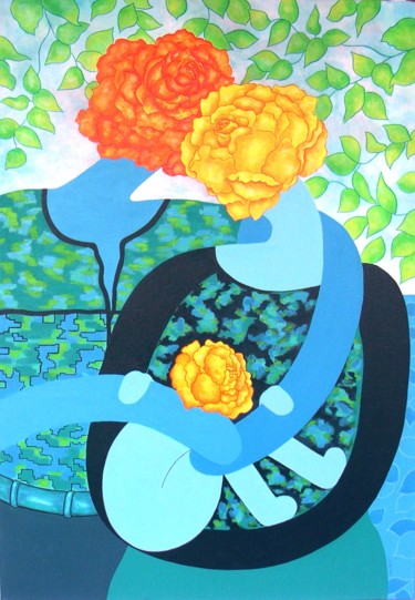 Couple de roses avec enfant