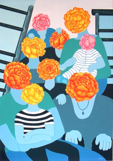 Roses assises sur l'escalier - Roses sitting on the stairs