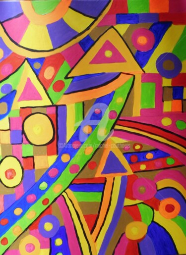 Peinture intitulée "La terre" par Tomy, Œuvre d'art originale, Acrylique