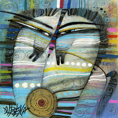 Peinture intitulée "Duo 20cm" par Albena Vatcheva, Œuvre d'art originale, Huile Monté sur Châssis en bois
