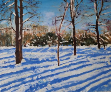 Peinture intitulée "Февраль" par Galina Kuzmina (Linakremja), Œuvre d'art originale, Huile
