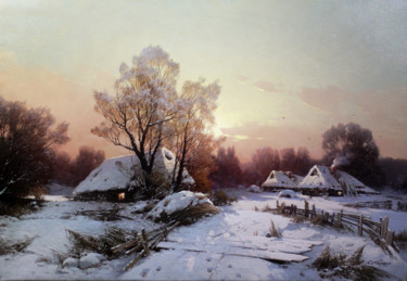 绘画 标题为“Winter morning in t…” 由Yuri Pryadko, 原创艺术品, 油