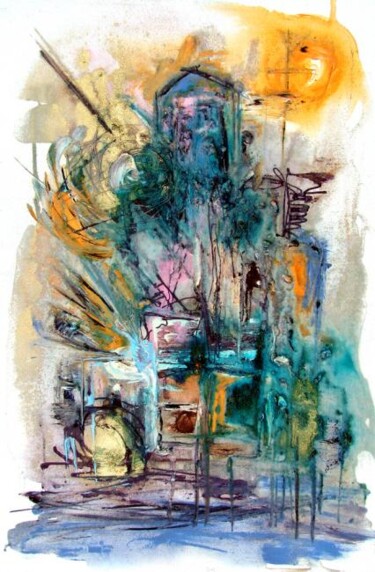 Painting titled "Aix 2007" by Muriel Cayet, Original Artwork, Acrylic