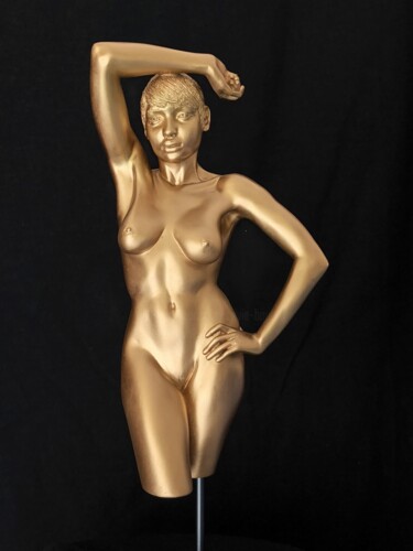 雕塑 标题为“Golden Lady 4” 由Sylvie Bourély (SB), 原创艺术品, 粘土