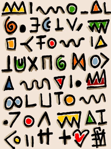 数字艺术 标题为“Message en glyphes…” 由Franck Vidal, 原创艺术品, 数字油画