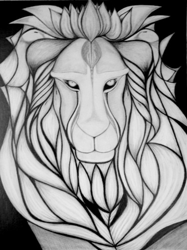 图画 标题为“Leo” 由Pelletier, 原创艺术品, 铅笔