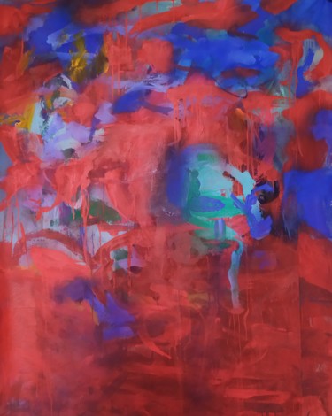 Rouge envoutant – Paysage abstrait Nature 제목이 "Rouge envoutant – P…"인 미술작품 Catherine Maddens로, 원작, 아크릴