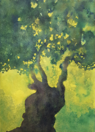 Le vénérable Peinture intitulée "Le vénérable" par Moa, Œuvre d'art originale, Aquarelle