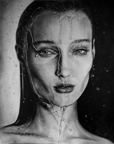 图画 标题为“glance/ взгляд” 由Anna Agasieva, 原创艺术品, 木炭