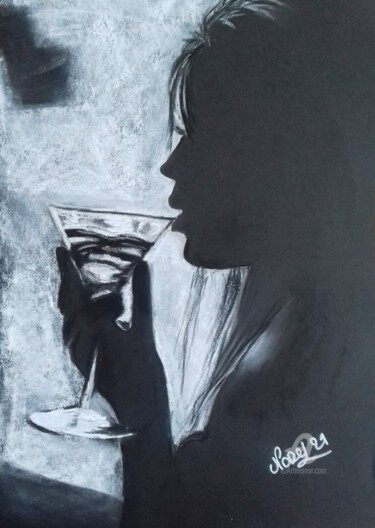 Zeichnungen mit dem Titel "Cocktail" von Norel, Original-Kunstwerk, Pastell