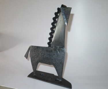 Sculpture titled "Cheval etrusque" by Michel Sidobre, Original Artwork, Metals