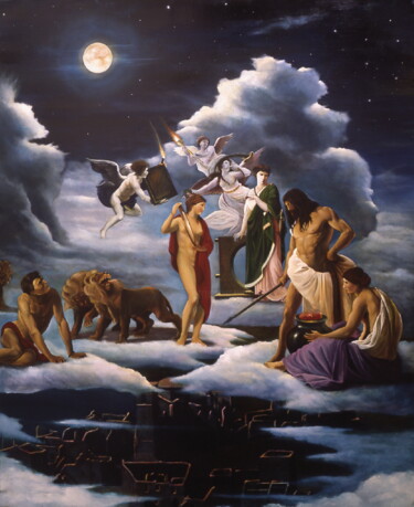 Painting titled "LUNA 2" by Costapintor, Original Artwork, Oil