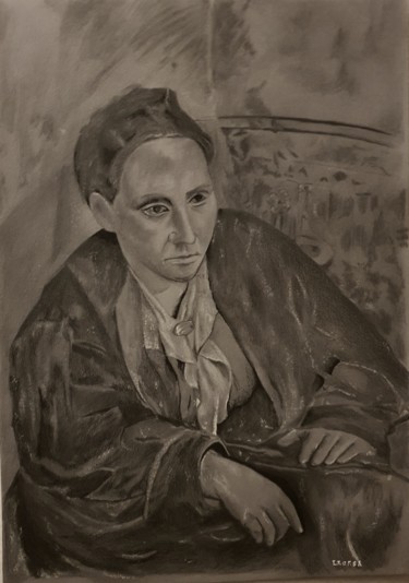 Dibujo titulada "G Stein" por Lacasa, Obra de arte original, Grafito