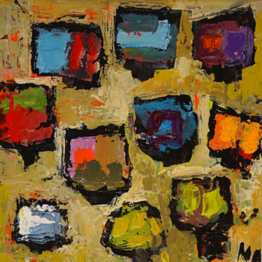 Painting titled "VERRES AU DESERT" by Germain Henneka, Original Artwork, Acrylic