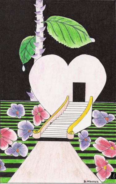 图画 标题为“N 54” 由Dominique Frampier, 原创艺术品, 圆珠笔