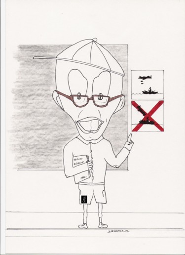 图画 标题为“Le formateur” 由Dominique Frampier, 原创艺术品, 圆珠笔