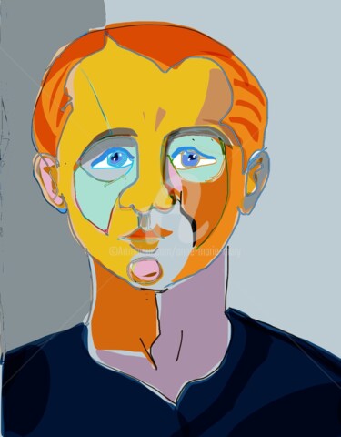 Arts numériques intitulée "Visages 21" par Anne-Marie Mary, Œuvre d'art originale, Peinture numérique