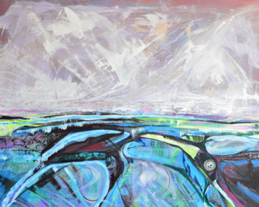 Abstract landscape acrylic painting /2021 「Abstract landscape…」というタイトルの絵画 Viktorija Rutskajaによって, オリジナルのアートワーク, アクリル