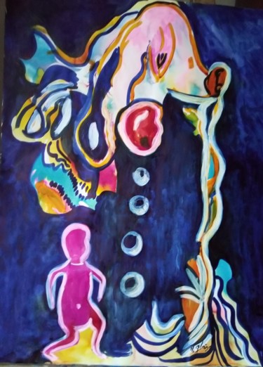 제목이 "enfant cache"인 미술작품 Michele Glaize로, 원작, 잉크