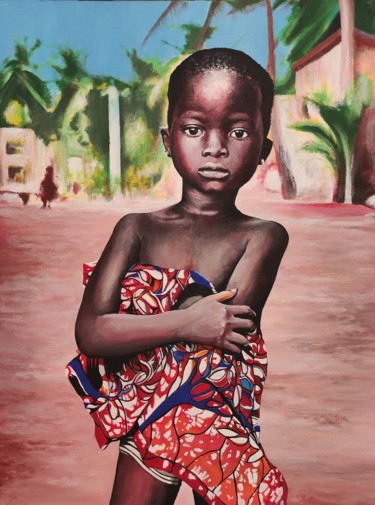African child Tekening getiteld "African child" door Kanat Mks, Origineel Kunstwerk, Acryl