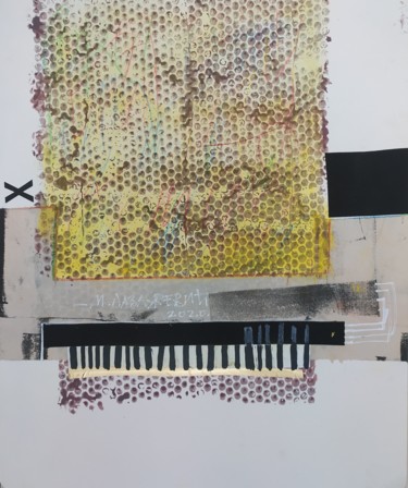 Drawing titled "honey piano" by Mladen Lazarević, Original Artwork, Acrylic