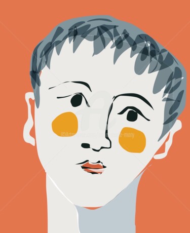 Arts numériques intitulée "Visages 22" par Anne-Marie Mary, Œuvre d'art originale, Peinture numérique
