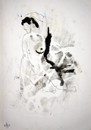 Susanna. Nude art №21108 - original graphic art Dessin intitulée "Susanna. Nude art №…" par Maria Shedrina, Œuvre d'art originale, Encre