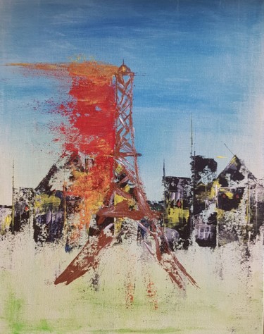 Peinture intitulée "Ma ville" par Viktoria Lask, Œuvre d'art originale, Acrylique