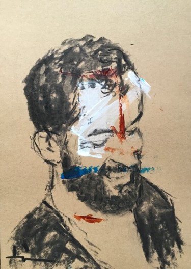 绘画 标题为“Fernandes” 由Dominique Dève, 原创艺术品, 木炭