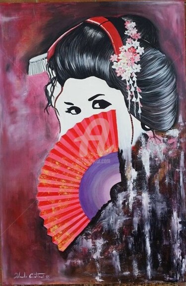 Pintura titulada "Geisha" por Orlando Cristiani, Obra de arte original, Acrílico
