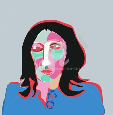 Arts numériques intitulée "Visages 16" par Anne-Marie Mary, Œuvre d'art originale, Peinture numérique