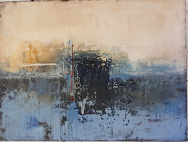 Painting titled ""Red Line"" by Calliope Konsta, Original Artwork, Pigments