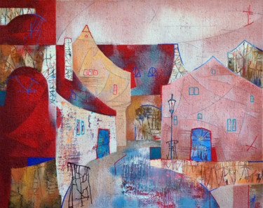 Old city Original Acryl ÖL auf Leinwand 80 x 100 cm, 2 绘画 标题为“Old city Original…” 由Emil Hasenrick, 原创艺术品, 丙烯 安装在其他刚性面板上
