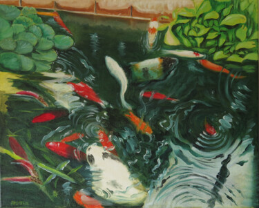绘画 标题为“Fish and Reflections” 由James Potter, 原创艺术品, 油